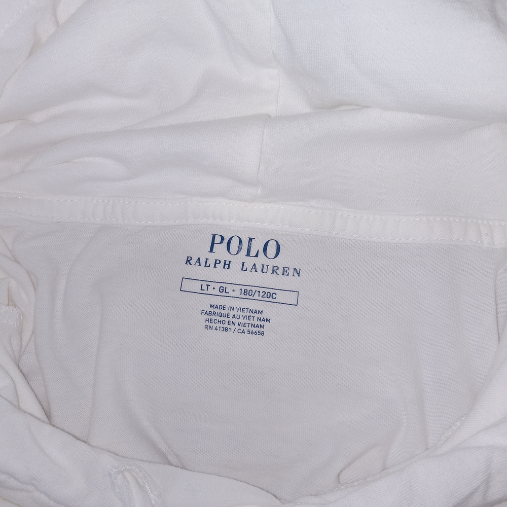 Polo Ralph Lauren Men's Hooded T-Shirt White Size LT Blue Pony LS Preppy - Picture 7 of 12